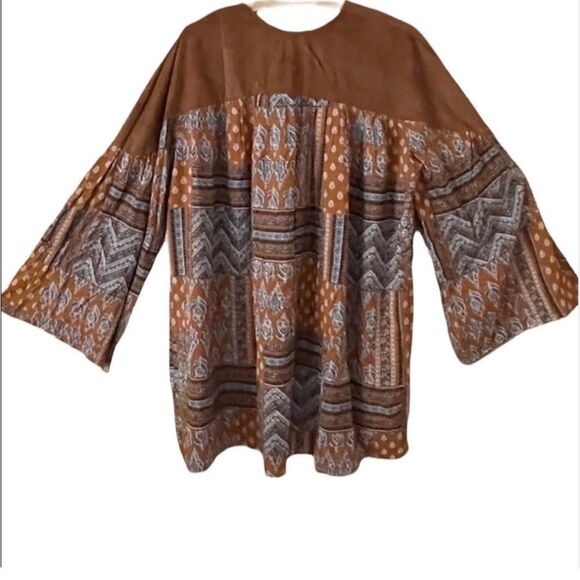 NEW Cotton Bleu Boho Lace Up Cotton Top - Picture 4 of 8